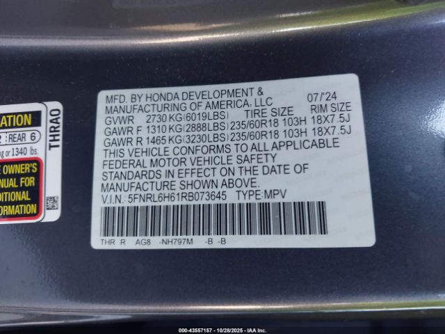 Honda Odyssey Ex-l Image 7